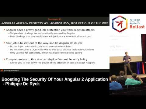 AppSec EU 2017 Boosting The Security Of Your Angular 2 Application by Philippe De Ryck