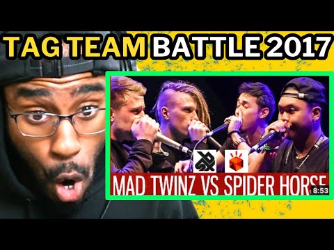 MAD TWINZ vs SPIDER HORSE | Grand Beatbox TAG TEAM Battle 2017 | SEMI FINAL (REACTION)