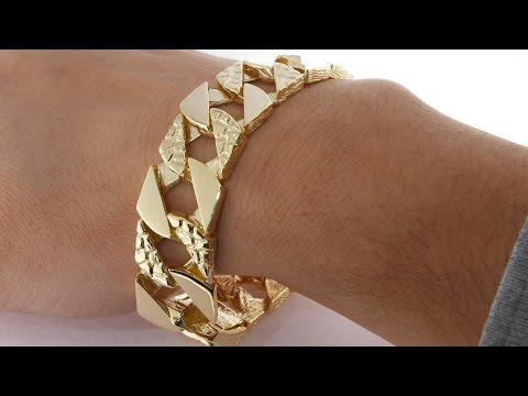 9ct 14ct 18ct  Solid Curb Bracelet 97g 9" - Hatton Jewellers London