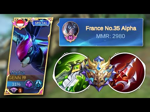 BUILD FOR ALPHA!! 100% RANK UP | BEST BUILD TOP GLOBAL ALPHA | NEW COMBO BUILD ALPHA | ITEM ALPHA ML