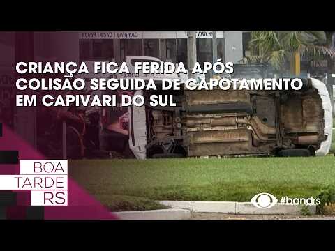 Criança fica ferida após colisão seguida de capotamento em Capivari do Sul