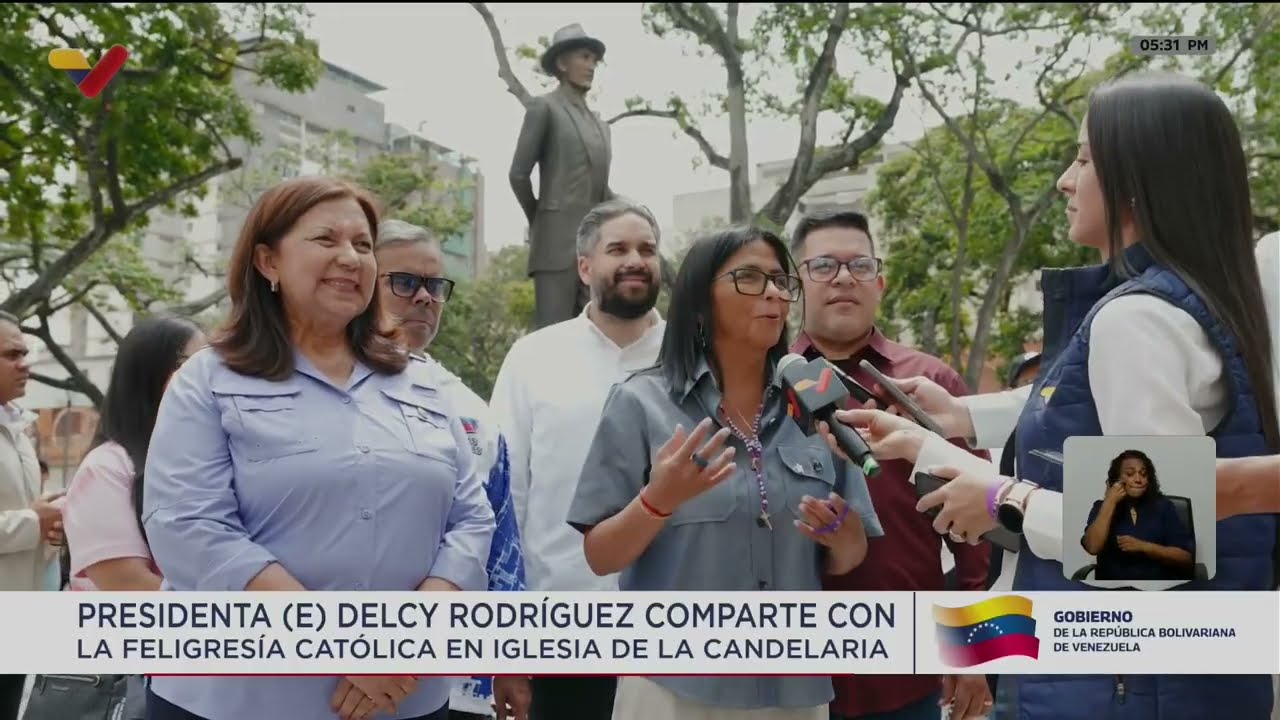 Delcy Rodríguez comparte con feligreses católicos en La Candelaria, 30 de marzo de 2026
