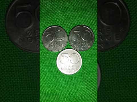 For Sale 50 Ore Norway Coin (1983,84 & 93 :Copper Nickle)