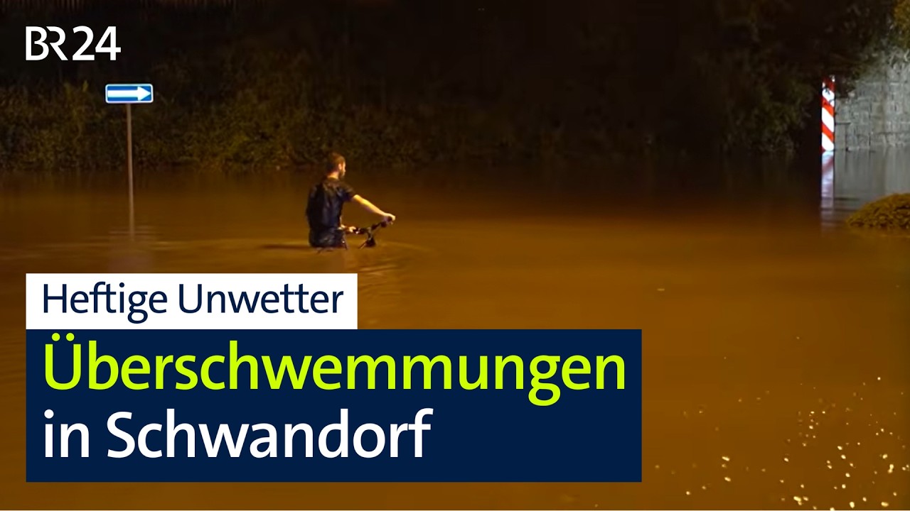 450 Einsatzkräfte im Kampf gegen Überschwemmungen in Schwandorf | Abendschau | BR24