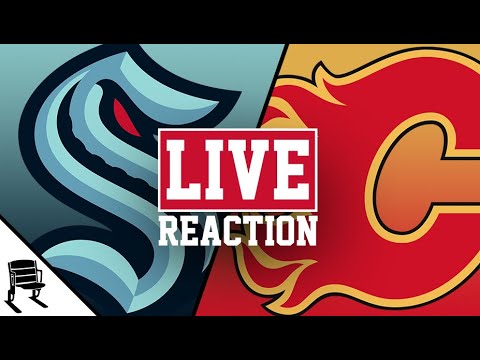 Seattle Kraken at Calgary Flames LIVE fan reaction and play by play for Matty Beniers First NHL Game