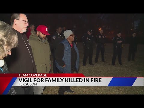 Vigil held for young family killed in Ferguson fire