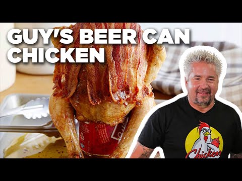Guy Fieri's Beer Can Chicken (THROWBACK) | Guy's Big Bite | Food Network