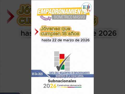Santa Cruz: Megacentros de empadronamiento biométrico en la ciudad capital