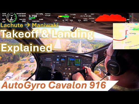 🚁 AutoGyro Cavalon 916 Flight to Maniwaki | Takeoff & Landing Explained