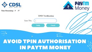 How to avoid TPIN authorisation in PAYTM Money
