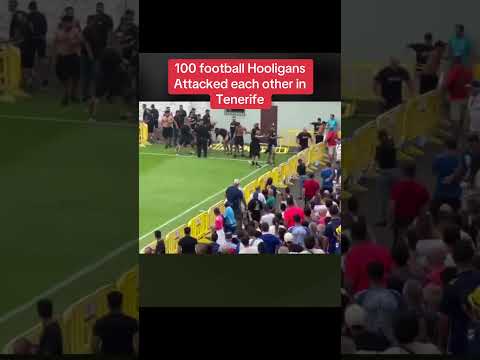 100 football Hooligans Attacked each other in Tenerife #football #hooligan #footballnews
