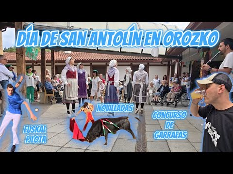 SAN ANTOLÍN DAY IN OROZKO, BULLFIGHTING, BOTTLE COMPETITION AND EUSKAL PILOTA.