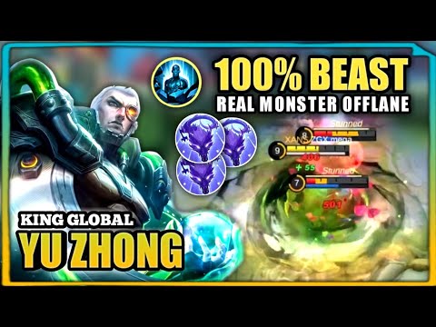 100% BEAST!! YU ZHONG MONSTER OFFLANE! Best Build Top 1 Global Yu Zhong Gameplay