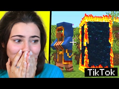 LA MIA RAGAZZA REAGISCE AI TIKTOK MIGLIORI DI MINECRAFT - ITA