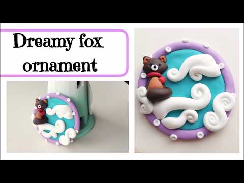 Dreamy fox ornament | Polymer Clay | ScoCreations