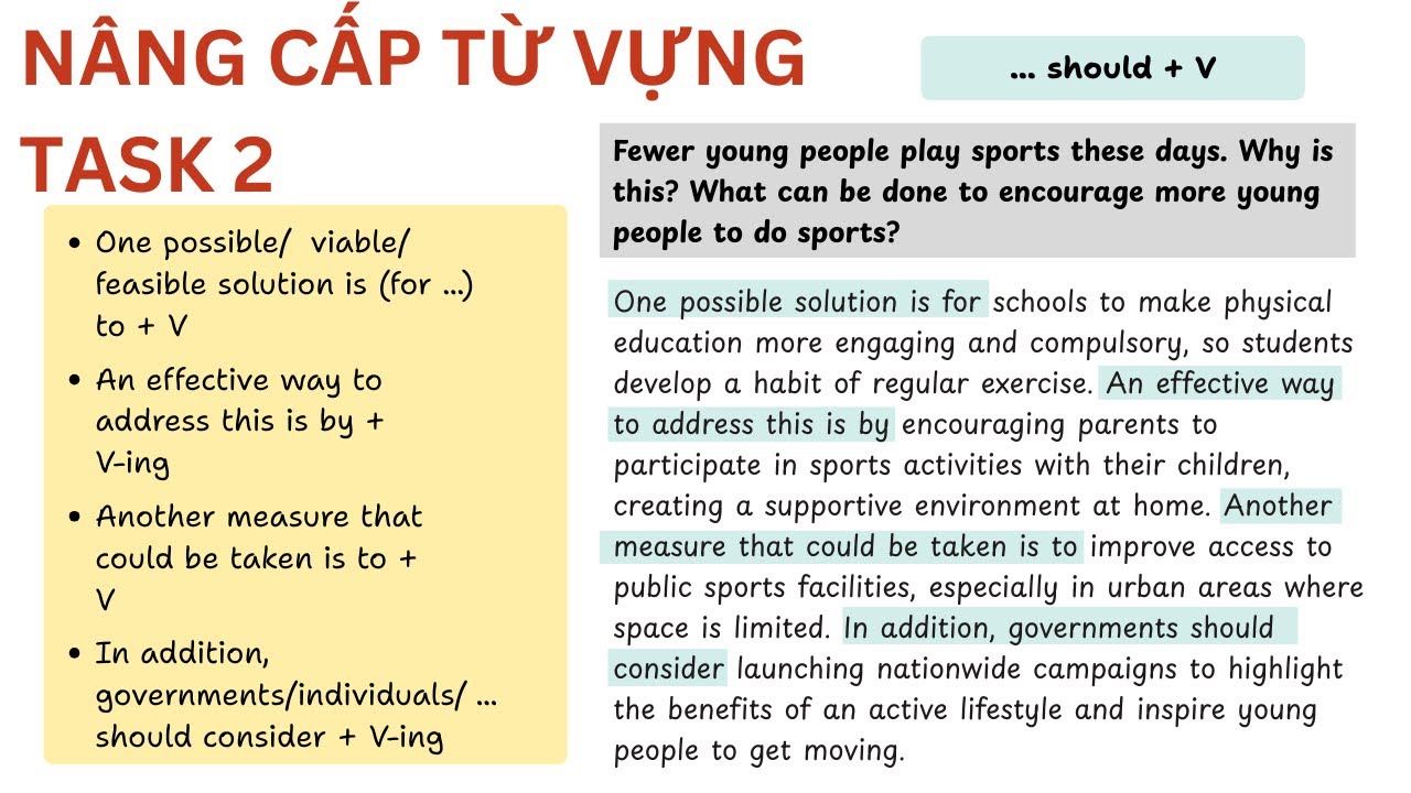 Nâng cấp từ vựng IELTS Writing Task 2 | IELTS Writing Task 2 Vocabulary