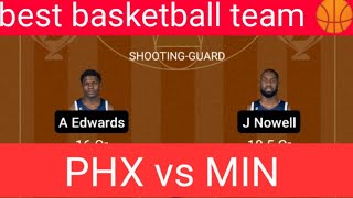 PHX VS MIN Dream11 | MIN VS PHX Dream11 Team production | American basketball League |NBA Basketball