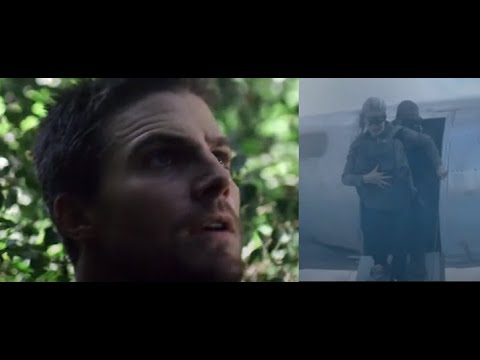 Olicity - Arrow - 2x01 Pt.2 - Diggle and Felicity jump out of a plane to get down to Oliver
