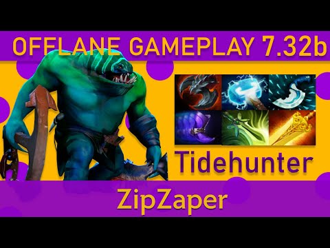 ⭐️ ZipZaper New Patch Tidehunter Offlane Gameplay - Top MMR Dota 2