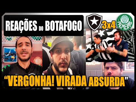 REAÇÕES BOTAFOGUENSES - BOTAFOGO 3x4 PALMEIRAS - VAMOS RIR DO BOTAFOGO! VIRADA HISTÓRICA