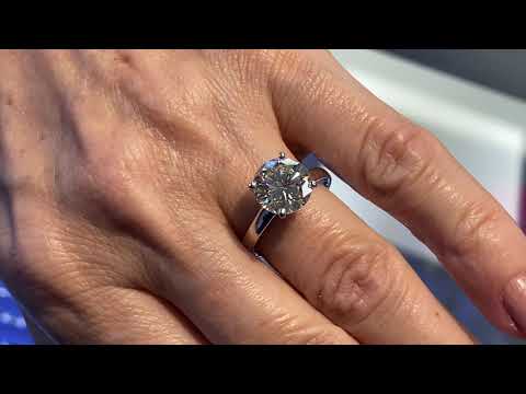 DIAMOND RING 3.25 CARAT ENGAGEMENT LADIES WEDDING BAND PLATINUM U3964