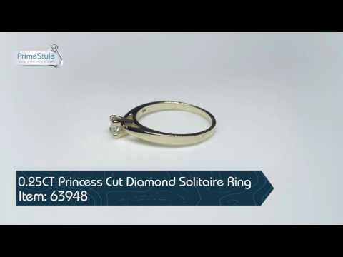 0.25CT Princess Cut Diamond Solitaire Ring