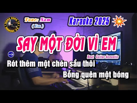 Say Một Đời Vì Em Karaoke Tone Nam | Beat Guitar Acoustic Chuẩn Hay Nhất | Karaoke Thanh Hưng 79