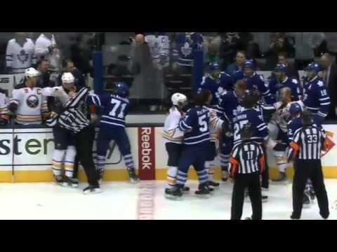 Sabres Leafs Game Featured Line Brawl And Goalie Fight !