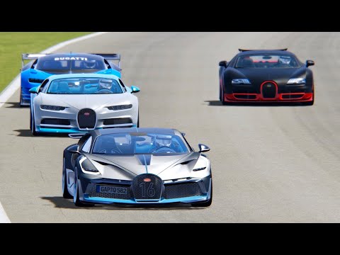 Bugatti Divo vs Chiron vs Veyron Super Sport vs Vision GT - Imola 1994