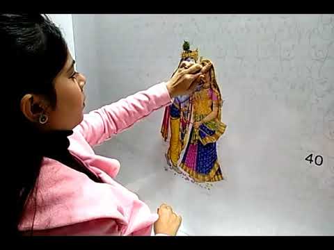 Wall Stickers Budha with Flying Colorful Butterflies Self Adhesive Sticker  (Pack of 1)