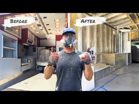 FULL DEMO of Ambulance Camper Conversion // [ Episode 3 ]
