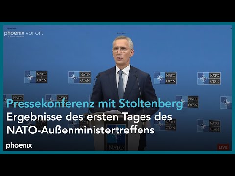 Pressekonferenz mit Jens Stoltenberg zum Ergebnis des ersten Tages des NATO-Außenministertreffens