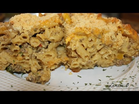 Haitian Macaroni Au Gratin with ground beef | Baked...