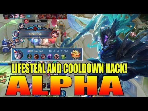 MANIAC! ALPHA LIFESTEAL AND COOLDOWN HACK! | Alpha Build Top 1 Global 2023