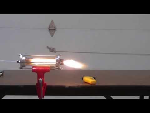 Nitrous Oxide / Acrylic Hybrid Rocket Motor - test 2