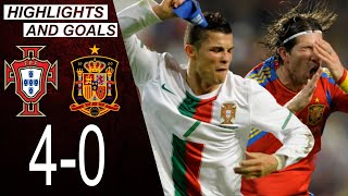 Portugal vs Spain 4-0 | Highlights & Goals | Classic Match 2010 | Cristiano Ronaldo vs Iniesta Xavi
