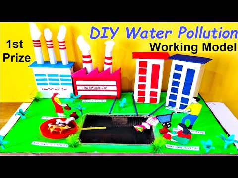 water pollution working model making using cardboard and waste materials diy best out of waste