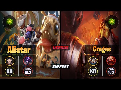 Kellin ALISTAR (Support) [Aftershock] VS GRAGAS - Challenger KR Patch 10.2