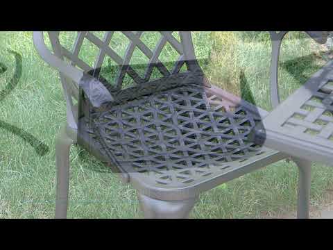 Ultimate Patio Cast Aluminum W/ Crossweave Design Patio Chairs