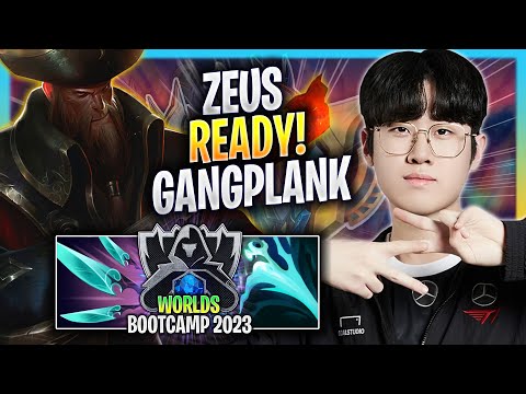 ZEUS IS READY TO PLAY GANGPLANK! - T1 Zeus Plays Gangplank TOP vs Jax! | Bootcamp 2023