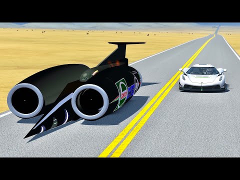 Koenigsegg Jesko Absolut vs SSC Thrust at Desert Drag Race 40 KM