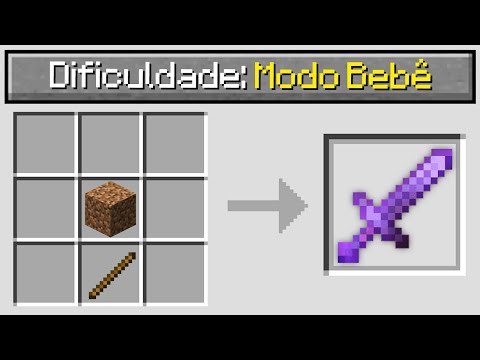 Você NÃO CONSEGUE MORRER neste MODO BEBÊ do minecraft... (Zerando do jeito mais fácil)