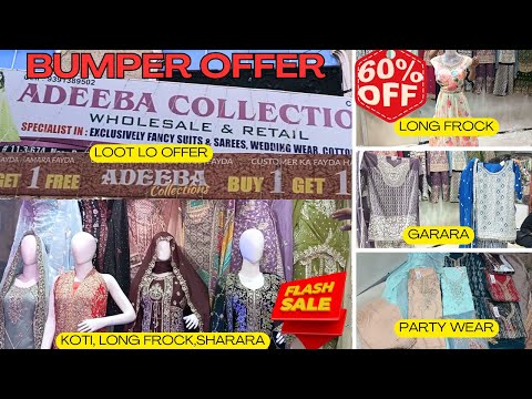 Bumper Offers at Adeeba Collection | 60% Off on Daily, Party Wear, Shararas, Gowns & Wedding Outfits