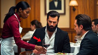 Waitress silently changes the glass; billionaire realizes it just in time: she saved his life rig...