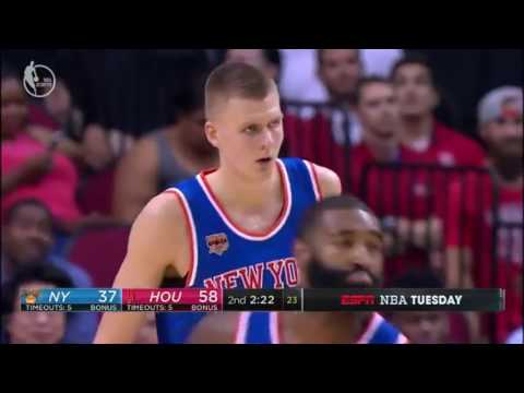 Kristaps Porzingis Full PS Highlights vs Rockets (2016.10.04) - 22 Pts, 4 Reb, 2 Blks