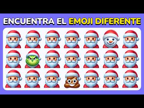 Encuentra el Diferente - Edición Navideña 🎅🎄❄️ | Fácil, Medio, Difícil, Experto - Quiz de Emojis