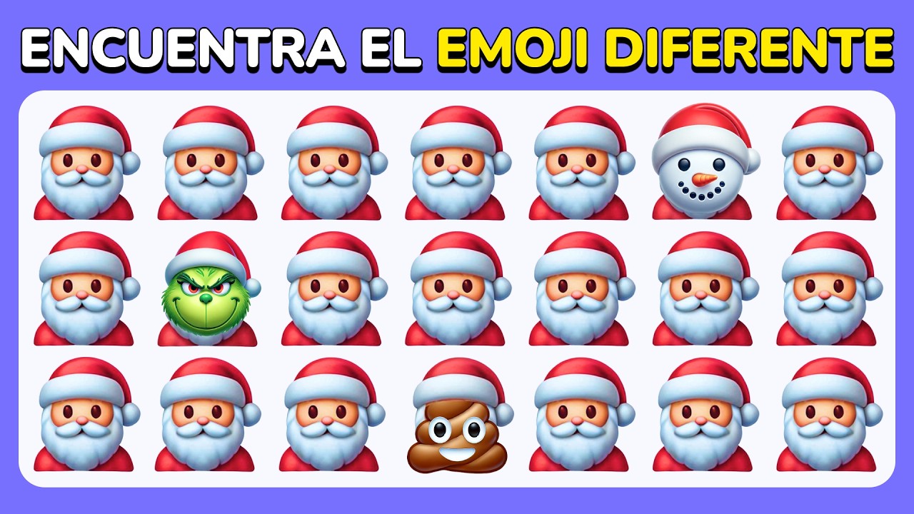 Encuentra el Diferente - Edición Navideña 🎅🎄❄️ | Fácil, Medio, Difícil, Experto - Quiz de Emojis