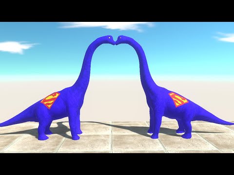 SUPERMAN BRACHIOSAURUS vs SUPERMAN BRACHIOSAURUS DEATH FALL - Animal Revolt Battle Simulator