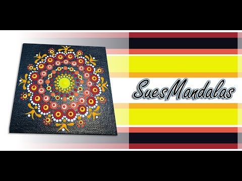 How To Paint Dot Mandalas - Step by step painting using stencil - 133