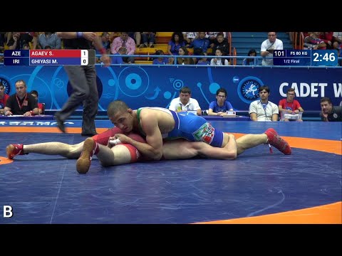 1/2 FS - 80 kg: S. AGAEV (AZE) v. M. GHIYASI (IRI)
